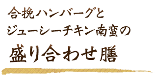 合挽ハンバーグとジューシーチキン南蛮の盛り合わせ膳